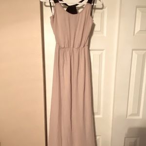 Long Tan and Black Dress